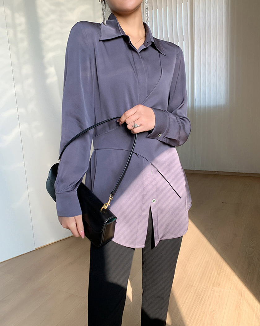 22 Momme Designer Long Sleeve Shirt - OsorSilk