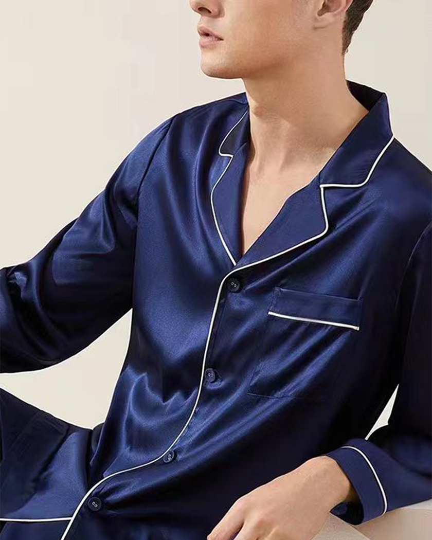Long Sleeve Pajamas For Men - OsorSilk