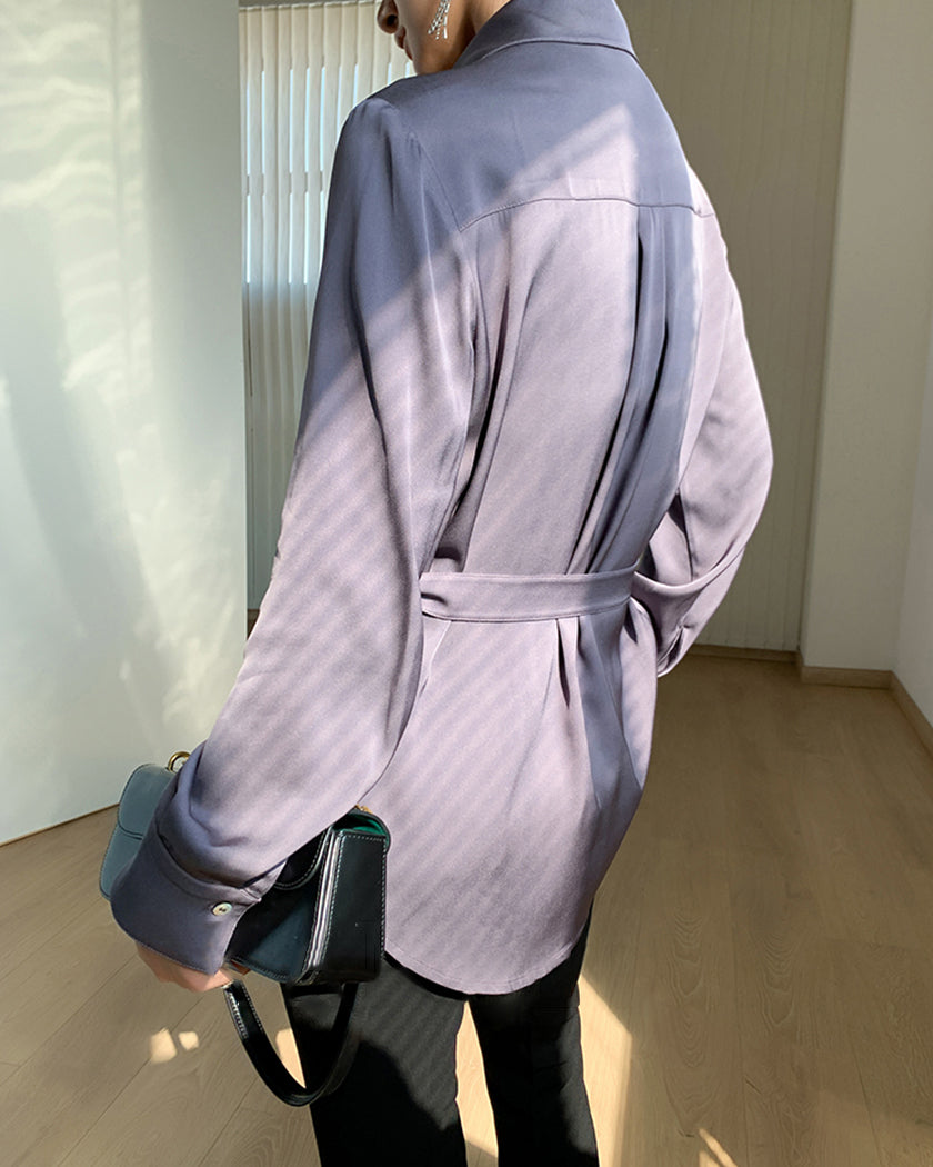22 Momme Designer Long Sleeve Shirt - OsorSilk