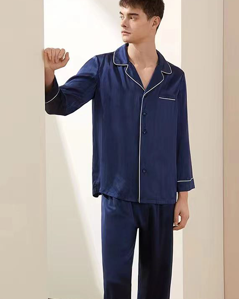 Long Sleeve Pajamas For Men - OsorSilk